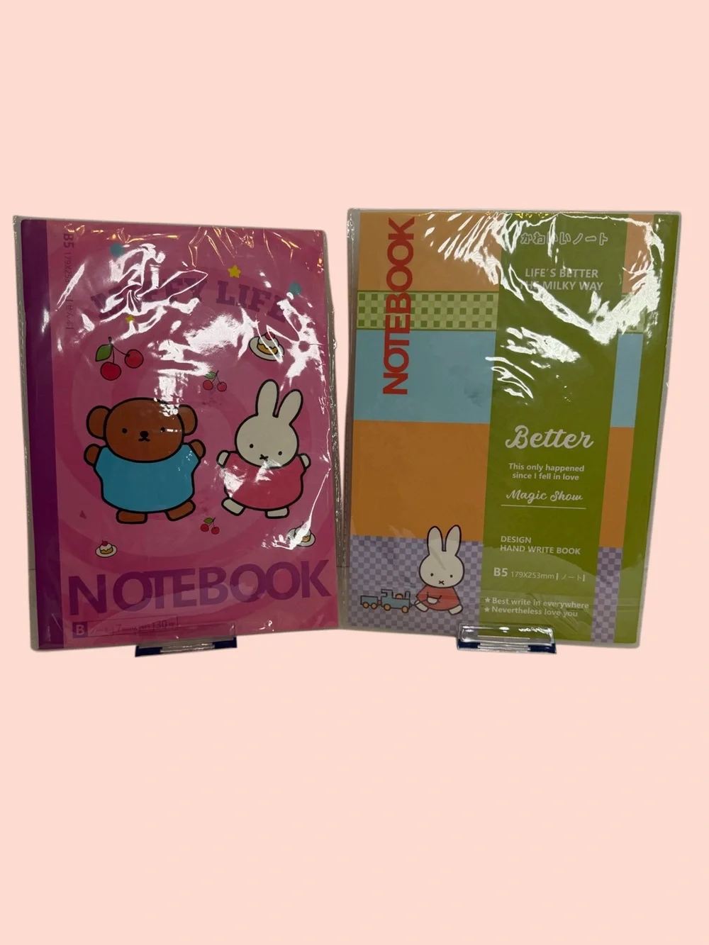 Miffy bundle notebooks, phone stand, pens, pencil pouch